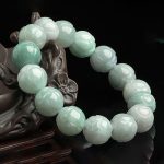 Buddha Stones Natural Jade Lotus Carving Prosperity Bracelet - image 2