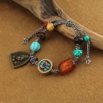 Buddha Stones Tibetan Buddha's Eye Turquoise Lotus Zakiram Protection Rope Bracelet - image 3