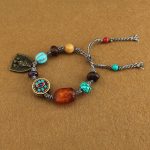 Buddha Stones Tibetan Buddha's Eye Turquoise Lotus Zakiram Protection Rope Bracelet - image 4