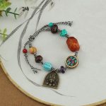 Buddha Stones Tibetan Buddha's Eye Turquoise Lotus Zakiram Protection Rope Bracelet - image 10