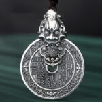 Buddha Stones Mountain Ghosts Spend Money Bagua Design Copper Pixiu Harmony Necklace Pendant - image 6