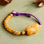 Buddha Stones Golden Silk Jade Beads PiXiu Wealth Bracelet - image 9