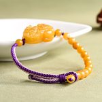 Buddha Stones Golden Silk Jade Beads PiXiu Wealth Bracelet - image 4