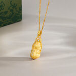 Buddha Stones 925 Sterling Silver PiXiu Dorje Vajra Wealth Necklace Pendant - Golden - Pixiu - image 7