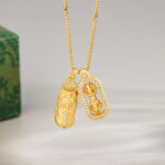 Buddha Stones 925 Sterling Silver PiXiu Dorje Vajra Wealth Necklace Pendant - Golden - Pixiu Vajra - image 1