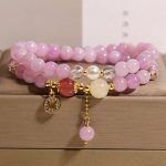 Buddha Stones Tourmaline Purple Jade Aquamarine Jade Copper Coin Positive Bracelet - Purple Jade(Wrist Circumference: 14-15cm) - image 5