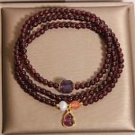 Buddha Stones Natural Garnet Amethyst Gourd Protection Multi-Layer Bracelet - image 2