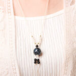 Buddha Stones Ebony Wood Aurora Lacquer Craft Bead Pearl Balance Necklace Pendant - image 6
