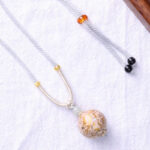 Buddha Stones Ebony Wood Colorful Lacquer Craft Bead Calm Necklace Pendant - image 11