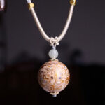 Buddha Stones Ebony Wood Colorful Lacquer Craft Bead Calm Necklace Pendant - Beige(Random Beige Color) - image 10