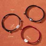 Buddha Stones Faceless Cat Head Red String Shell Connection Bracelet - image 9