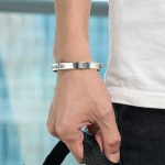 Buddha Stones Bagua mantra Symbol Copper Plated Silver Wealth Bracelet Bangle - image 5