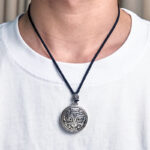 Buddha Stones Taotie Om Mani Padme Hum Copper Plated Silver Wealth Necklace Pendant - image 12