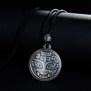 Buddha Stones Taotie Om Mani Padme Hum Copper Plated Silver Wealth Necklace Pendant - Copper(Wealth ♥ Luck) - image 1