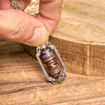 Buddha Stones Vintage Om Mani Padme Hum Prayer Wheel Copper Luck Pendant - image 10