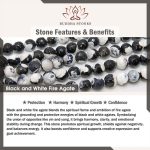 Buddha Stones Black and White Cat Fire Agate Confidence Bracelet - image 7