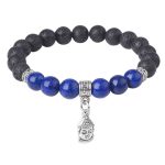 Buddha Stones Black Lava Rock Crystal Beads Animal Pattern Healing Bracelet - image 12