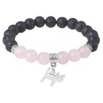 Buddha Stones Black Lava Rock Crystal Beads Animal Pattern Healing Bracelet - image 28