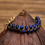 Buddha Stones Natural Blue Tiger Eye Hand-woven Colored Rope Double Row Beads Balance Bracelet - image 3