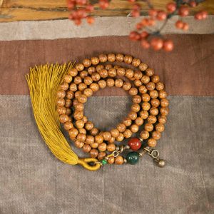 Buddha Stones 108 Mala Beads Bodhi Seed Wisdom Peace Tassel Bracelet - 18cm - image 1