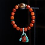 Buddha Stones Natural South Red Agate Pixiu Dzi Bead Fortune Luck Bracelet - image 2