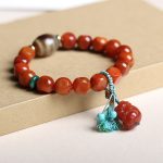 Buddha Stones Natural South Red Agate Pixiu Dzi Bead Fortune Luck Bracelet - image 5