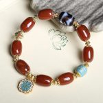 Buddha Stones Natural South Red Agate Bagua Dzi Bead Power Bracelet - image 3