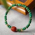 Buddha Stones Tibetan Turquoise Beads South Red Agate Lotus Balance Bracelet - image 2