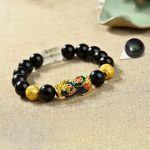 Buddha Stones Fengshui Copper Pixiu Rainbow Obsidian Beads Wealth Bracelet - Om Mani Padme Hum & Fortune & Color-changing Pixiu(Wrist circumference:18-19cm) - image 14