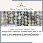 Buddha Stones Ragdoll Cat Gray Striped Agate Chalcedony Support Bracelet - image 9