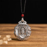 Buddha Stones Copper Buddha Devil Pattern Serenity Pendant Necklace - image 9