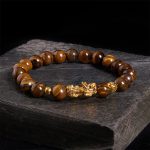 Buddha Stones Various Color Tiger Eye Beads Pixiu Wealth Courage Bracelet - Yellow Tiger Eye(Wrist Circumference: 17-19cm) - image 1