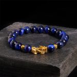 Buddha Stones Various Color Tiger Eye Beads Pixiu Wealth Courage Bracelet - Blue Tiger Eye(Wrist Circumference: 17-19cm) - image 7