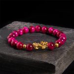 Buddha Stones Various Color Tiger Eye Beads Pixiu Wealth Courage Bracelet - Rose Tiger Eye(Wrist Circumference: 17-19cm) - image 12