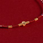 Buddha Stones Handmade Braided Red String Copper Coins Luck Bracelet - image 4