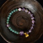 Buddha Stones Natural Lotus Amethyst Jade Balance Bracelet - image 3
