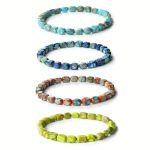 Buddha Stonesnatural Colorful Emperor Stone Oval Square Beads Anti-stress Bracelet - image 7