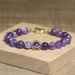 Buddha Stones Natural Amethyst Beads Balance Relieves Stress Buckle Bracelet - image 2