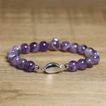 Buddha Stones Natural Amethyst Beads Balance Relieves Stress Buckle Bracelet - image 10