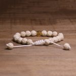 Buddha Stones Whitelava Rock Om Symbol Healing Calm Bracelet - image 2