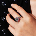 Buddha Stones Om Mani Padme Hum Copper Prayer Wheel Rotatable Wealth Ring - image 8