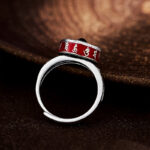 Buddha Stones Om Mani Padme Hum Copper Prayer Wheel Rotatable Wealth Ring - image 3