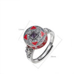 Buddha Stones Om Mani Padme Hum Copper Prayer Wheel Rotatable Wealth Ring - image 5