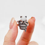 Buddha Stones Copper Fox Head Open Healing Ring - image 5