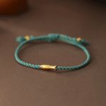 Buddha Stones Copper Lucky Koi Fish Luck Rope Bracelet - Blue Rope(Wrist Circumference: 15-19cm) - image 1