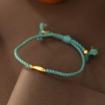 Buddha Stones Copper Lucky Koi Fish Luck Rope Bracelet - image 2