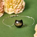 Buddha Stones 925 Sterling Silver Silver Sheen Obsidian Gold Sheen Obsidian Cat Soothing Bracelet - Gold Sheen Obsidian - 17-22cm - image 11