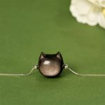 Buddha Stones 925 Sterling Silver Silver Sheen Obsidian Gold Sheen Obsidian Cat Soothing Bracelet - image 4