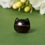 Buddha Stones 925 Sterling Silver Cat Natural Ice Obsidian Positive Bracelet - image 10