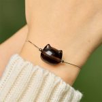 Buddha Stones 925 Sterling Silver Cat Natural Ice Obsidian Positive Bracelet - image 5